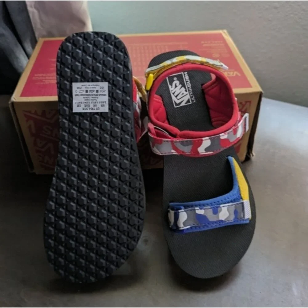 Vans Shoes Toddler 3K New Tri-Lock Primary Camo Sandals VNOA54FJ9GB1 112025 - Picture 3 of 11